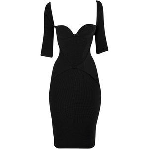 Agent Provocateur Thora Dress in Black with Red Satin Lace-Up Corset Back Club